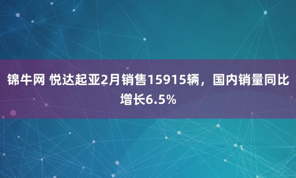 锦牛网 悦达起亚2月销售15915辆，国内销量同比增长6.5%